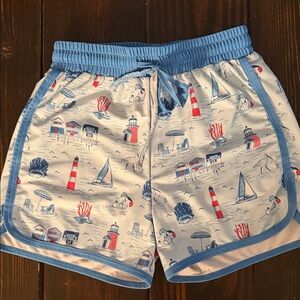 Magnolia Kids Swim Trunks - Light Blue and White